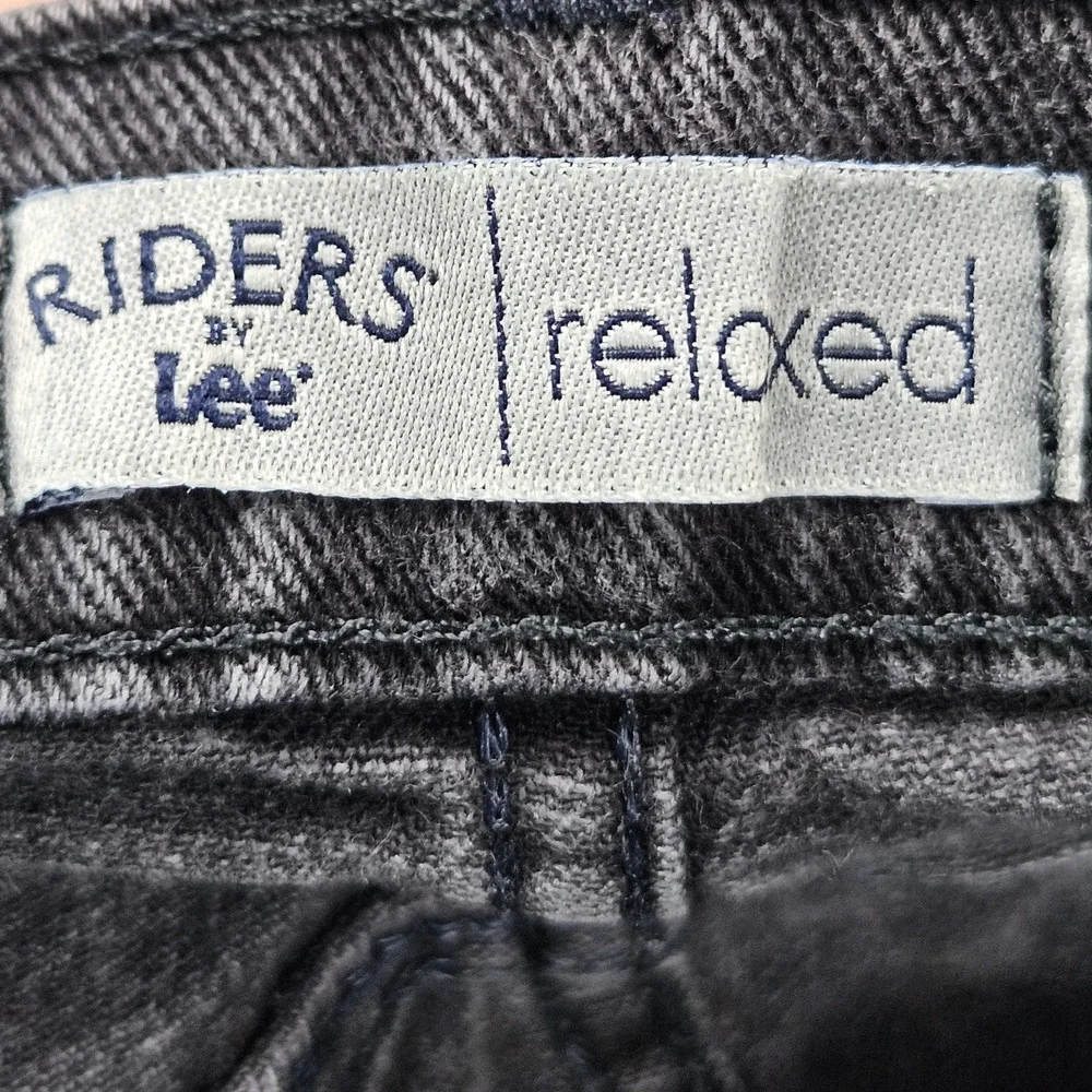 Lee Riders Jeans Size 14 Black Denim Charcoal Wash Relaxed Straight Leg Midrise